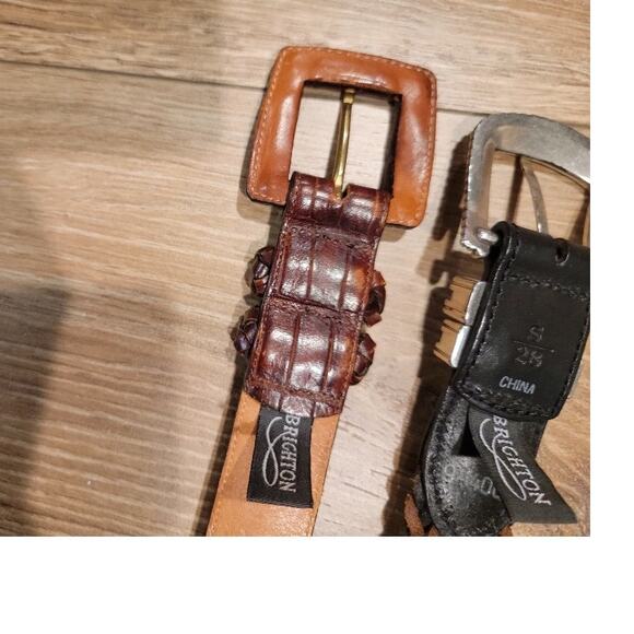 Brighton Belt Bundle Women's Sz S Brown Black Leathers Woven Textured Silver - Picture 13 of 13